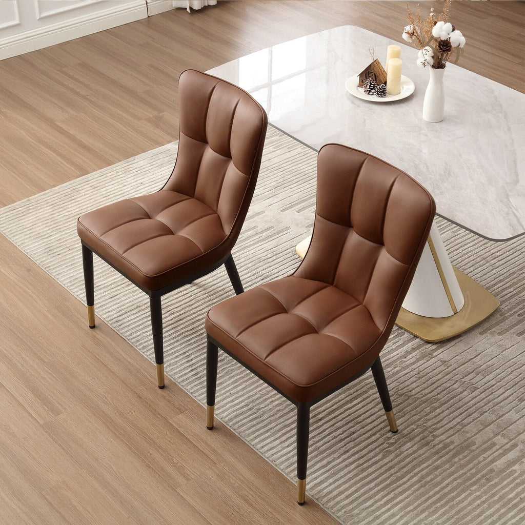 Faux Leather Upholstered Dining Chairs Set of 2/4