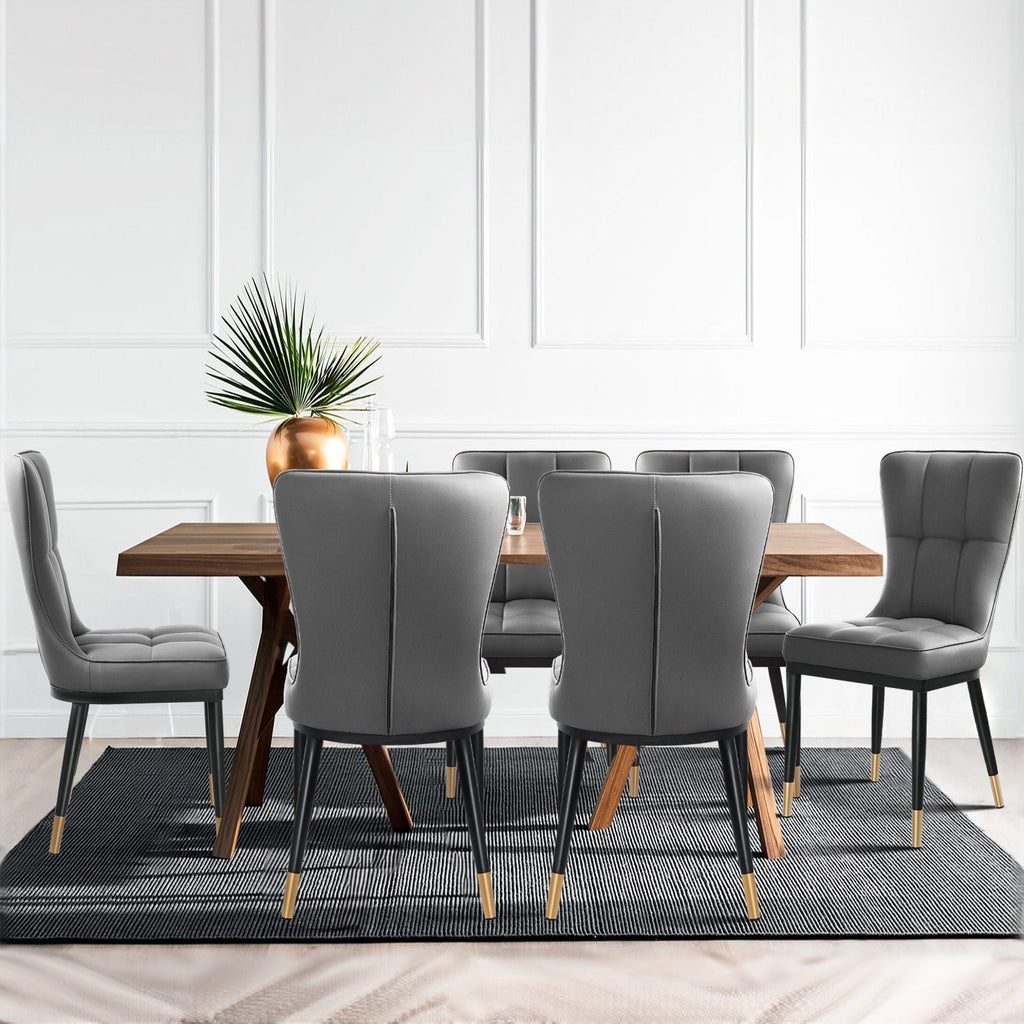 Faux Leather Upholstered Dining Chairs Set of 2/4