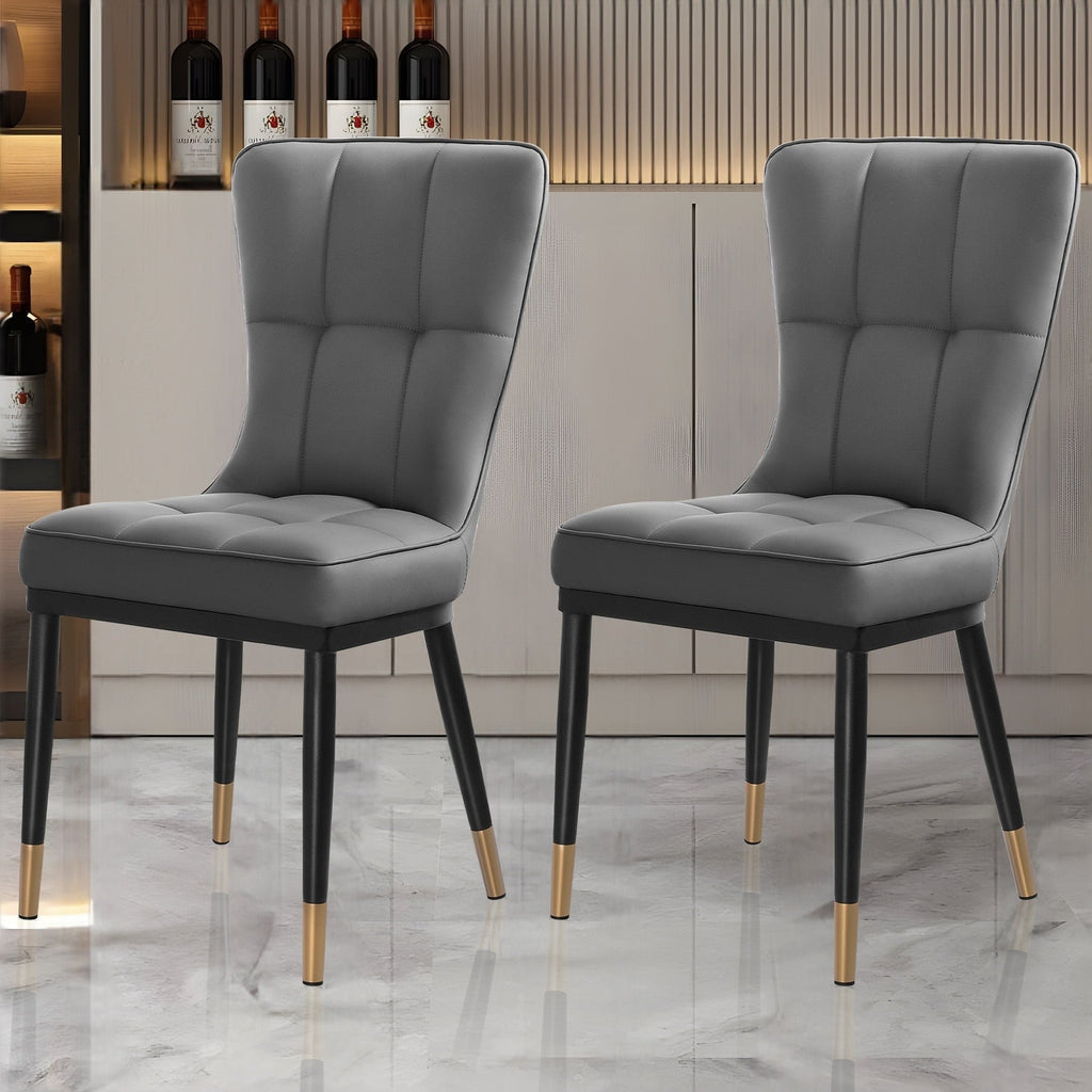Faux Leather Upholstered Dining Chairs Set of 2/4