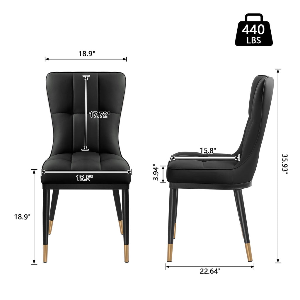 Faux Leather Upholstered Dining Chairs Set of 2/4