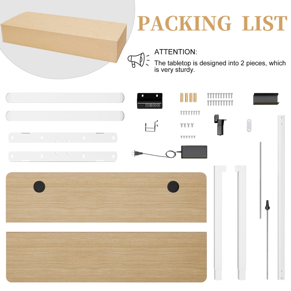 Futzca Height Adjustable Electric Standing Desk Sit Stand Computer Stand up Desk with Splice Board