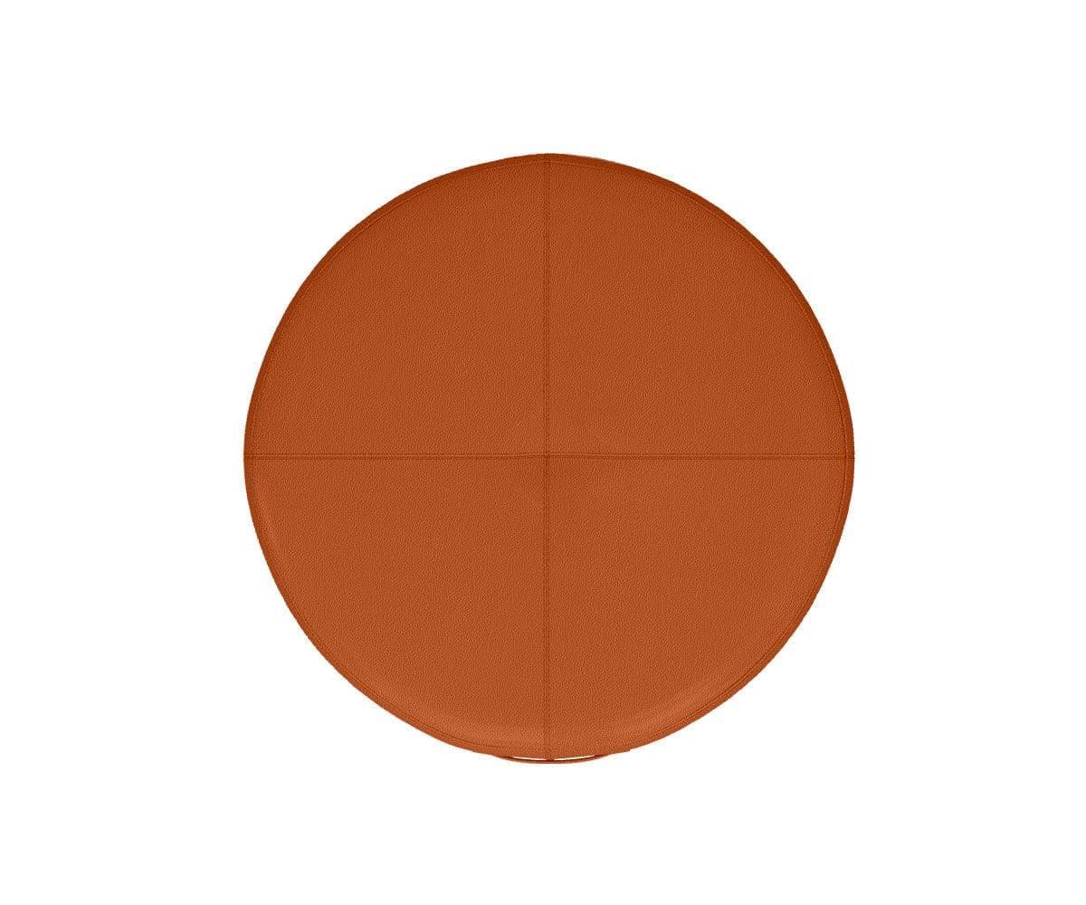 Ellis Leather Round Ottoman