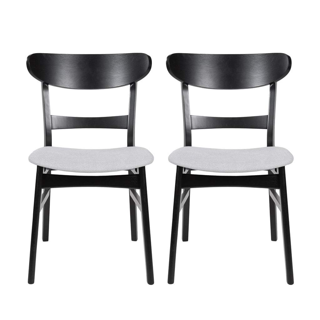 Abrielle Mid-Century Modern Upholstered Rubberwood Dining Chair (Set of 2) by Christopher Knight Home