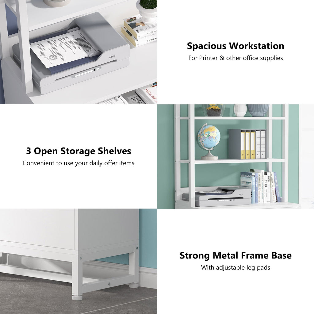 File Cabinet with 2 Drawer, Modern Filing Cabinet Printer Stand with Lock