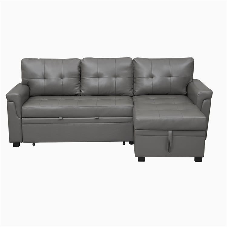 Convertible Reversible Sectional Sofa with Pull-Out Sleeper Bed, Hidden Storage Chaise, and Durable Legs