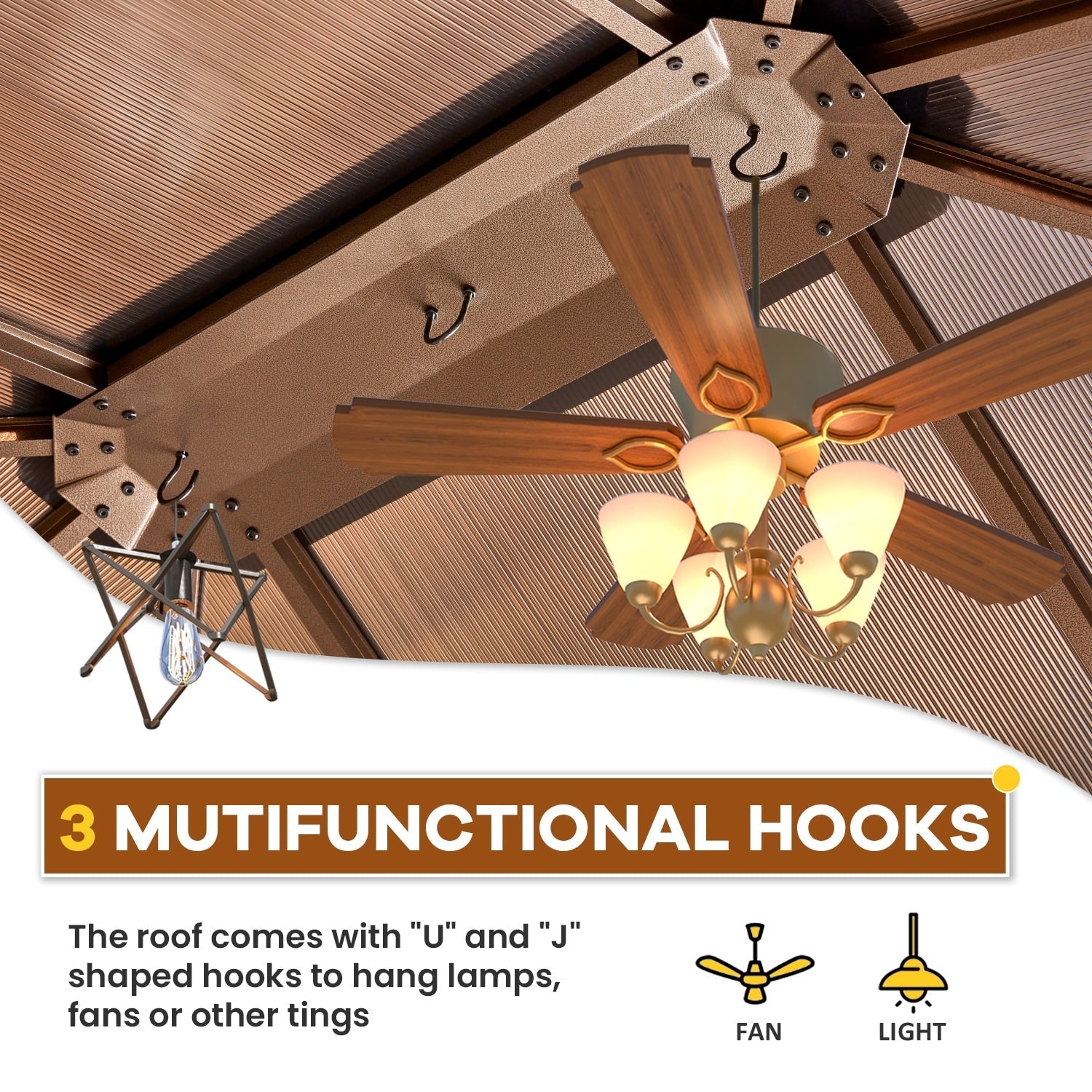 EROMMY Hardtop Gazebo,Outdoor Pergola with Double Roof & Netting & Curtains,Heavy Duty Canopy for Patio, Backyard, Pool party