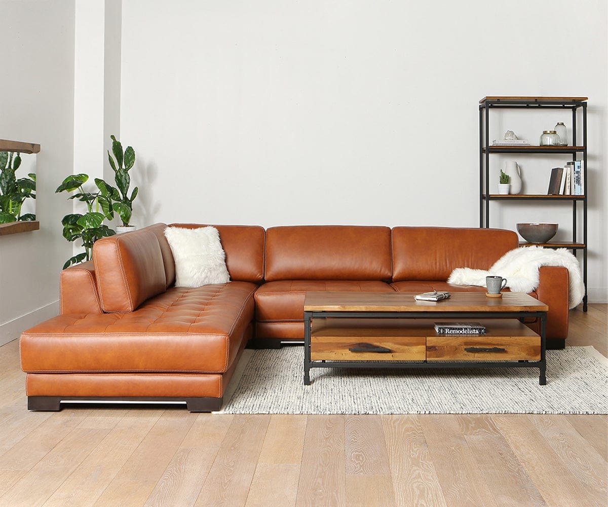 Andreas Leather Left Sectional