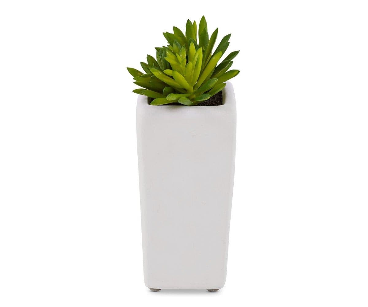 Tall Potted Green Faux Succulent