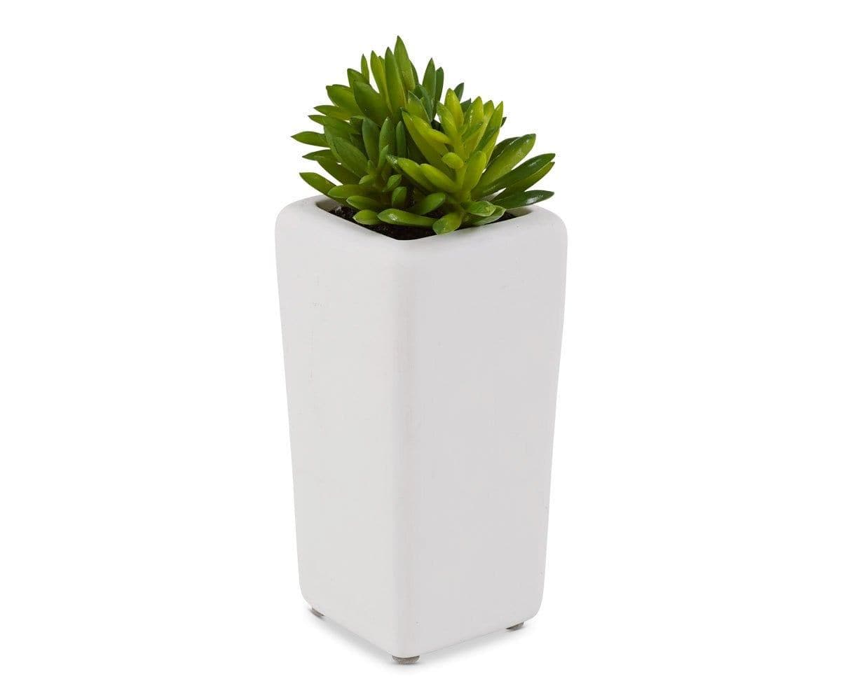 Tall Potted Green Faux Succulent