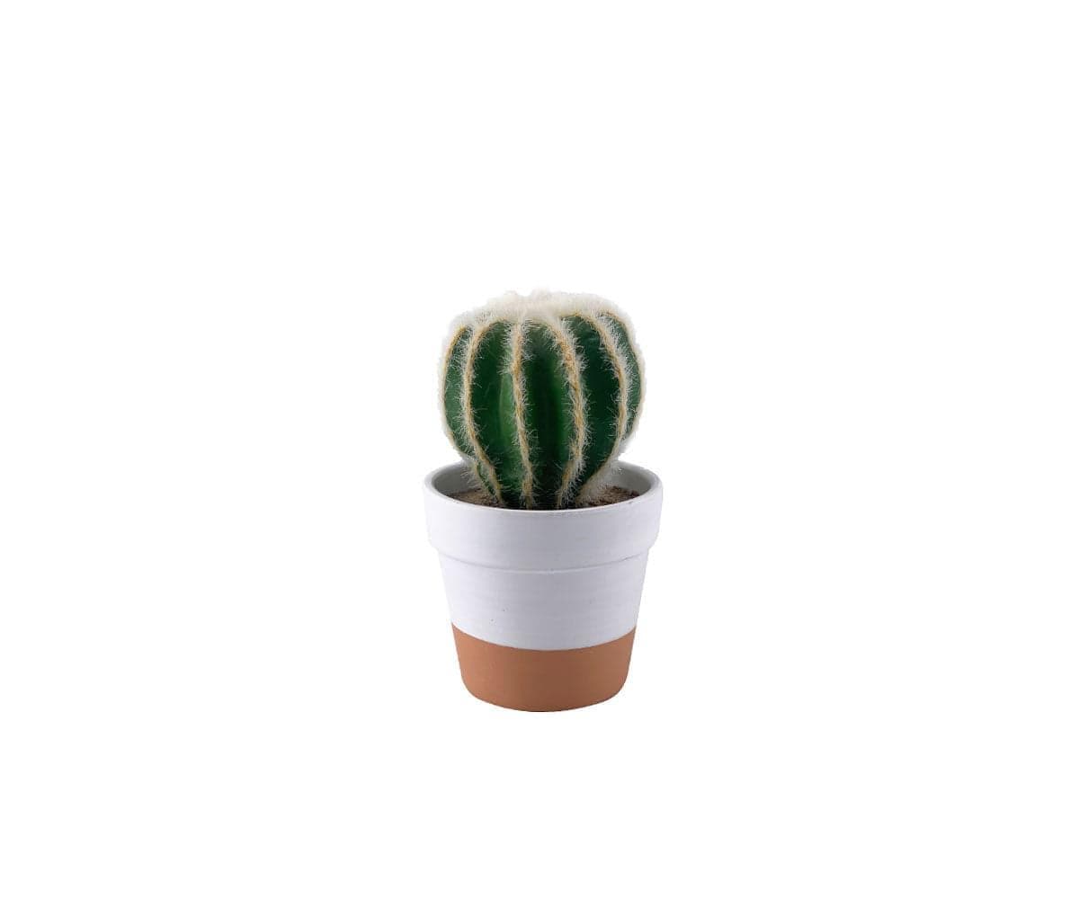 Faux Potted Barrel Cactus