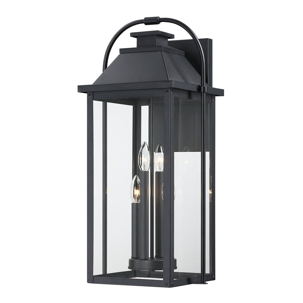 Brits Black Outdoor Wall Lantern Sconce Light
