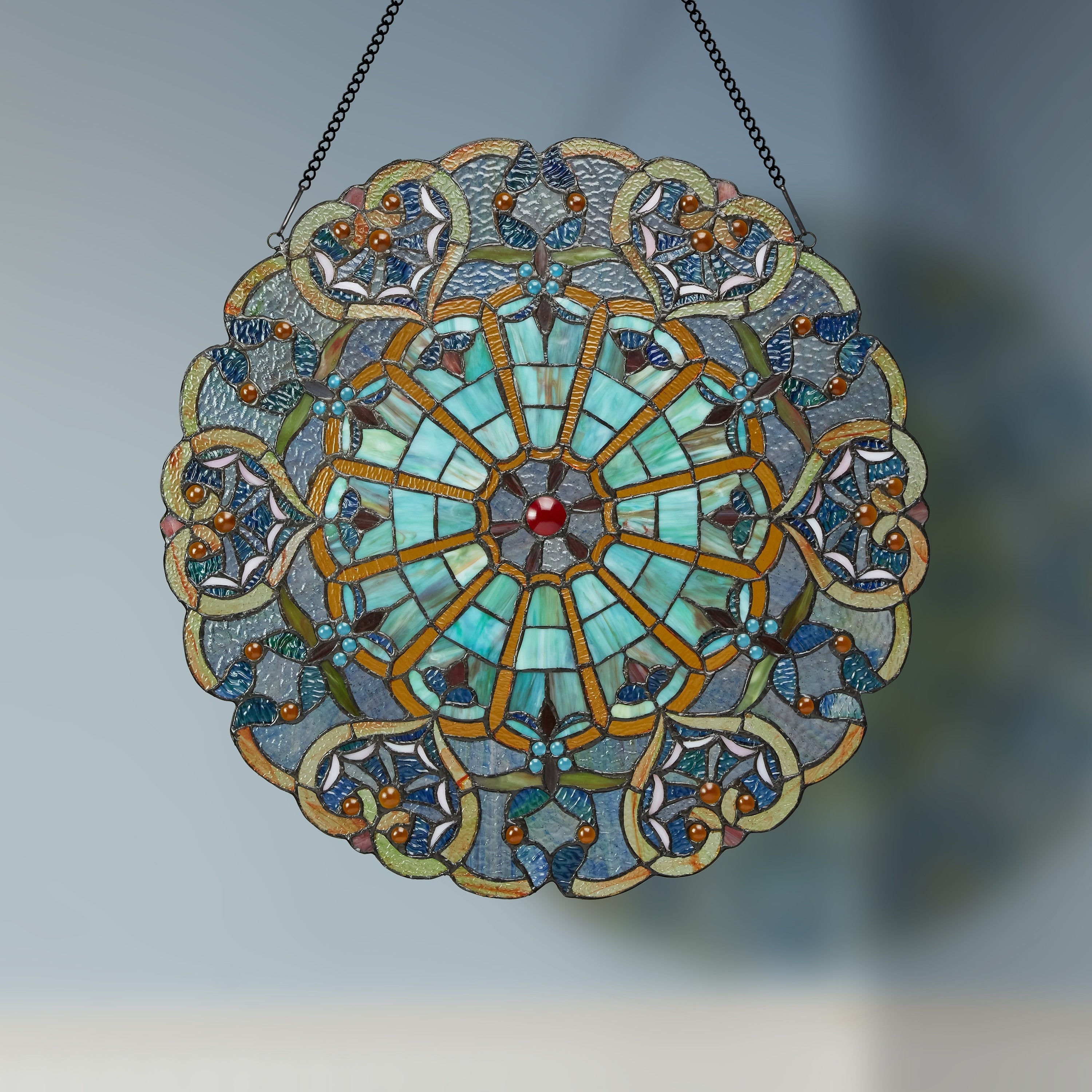 22 H Victorian Stained Glass Window Panel by River of Goods