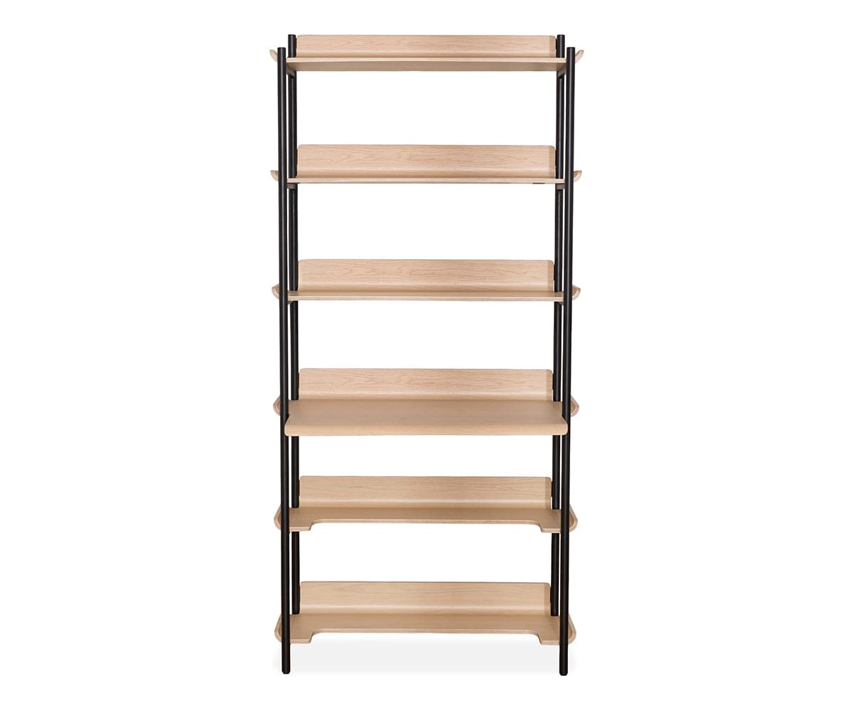 Freya 6 Shelves with desk - Oak