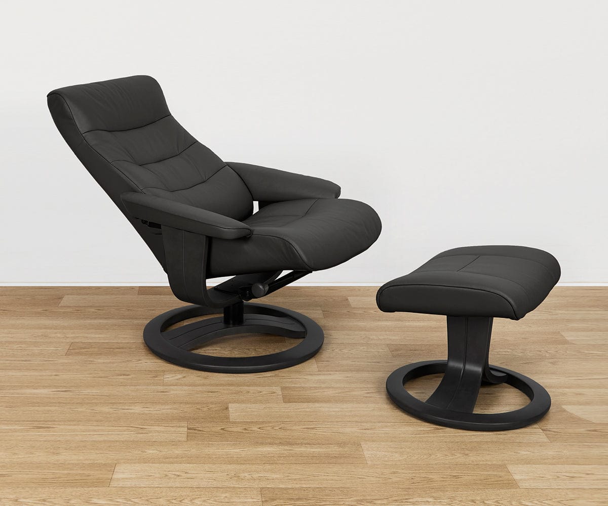 Hans Leather Recliner & Ottoman