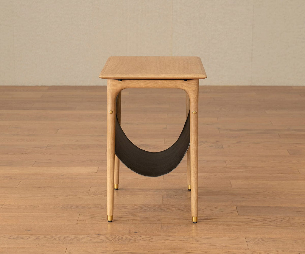 Hendrick End Table With Hanging Shelf II - White Oak